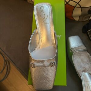 Sam Edelman Silver Mules